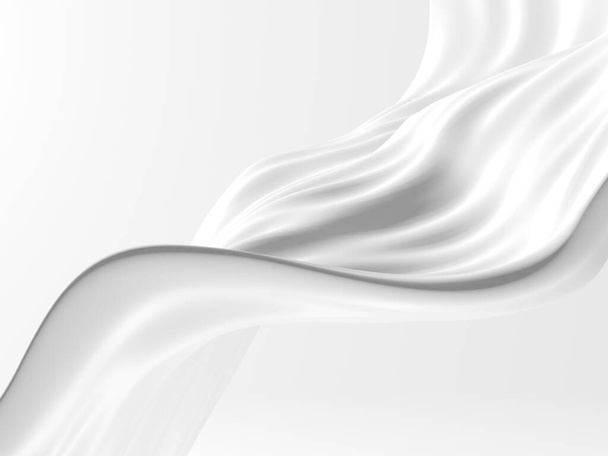 Fehér elvont folyékony hullámos háttér. 3d rendezés illusztráció - Fotó, kép