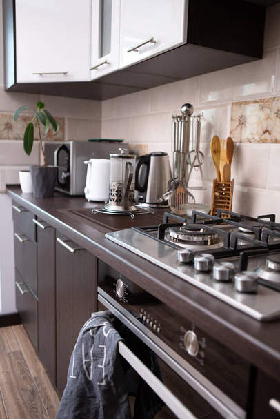 Ev mutfağı manzarası. ev hayatı. Boşluğu kopyala - Fotoğraf, Görsel