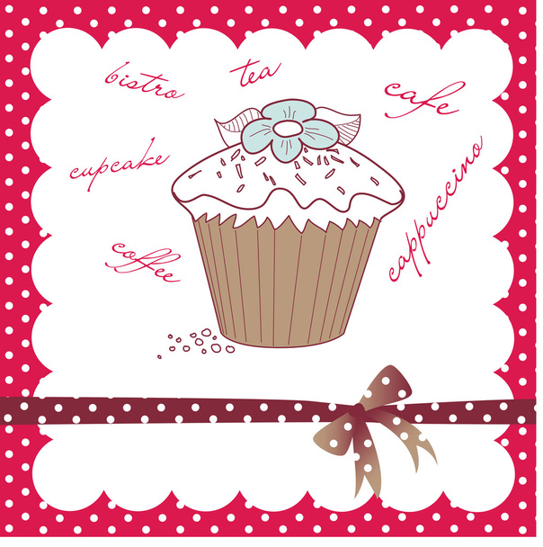 cupcake doodle - Vecteur, image