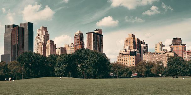 Central Park Spring avec skyline dans le centre de Manhattan New York - Photo, image