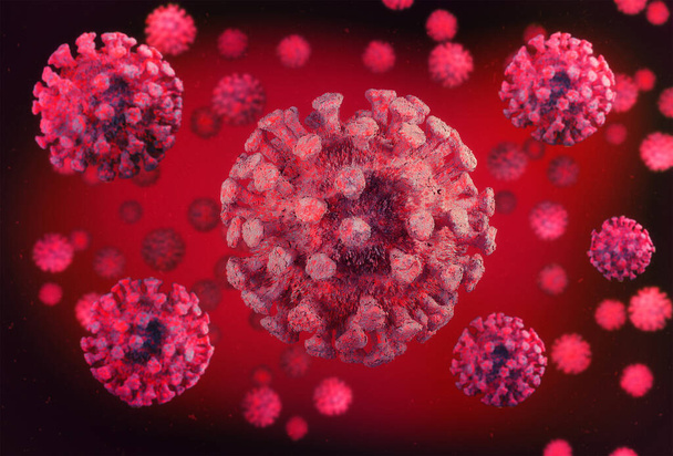 COVID-19 virüs insan kavramının mikrodünyası - Fotoğraf, Görsel