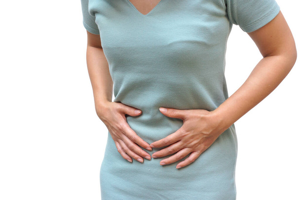 Female having period pain isolated on white background                               - Photo, Image