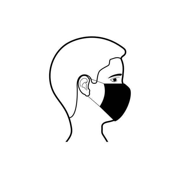 icon man in a protective mask vector illustration - Wektor, obraz