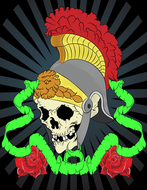 Ilustrazione vettore del cranio con rose
. - Vettoriali, immagini