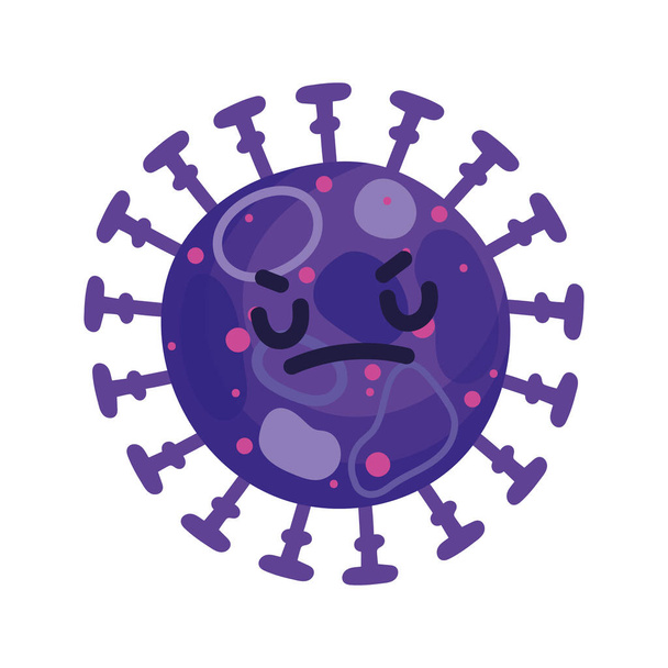 covid 19 koronavirüs pandemik virüs çizgi film tehlike simgesi - Vektör, Görsel