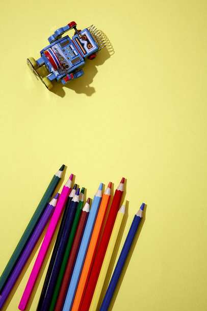 A studio close up photo of coloring pencils - Photo, Image