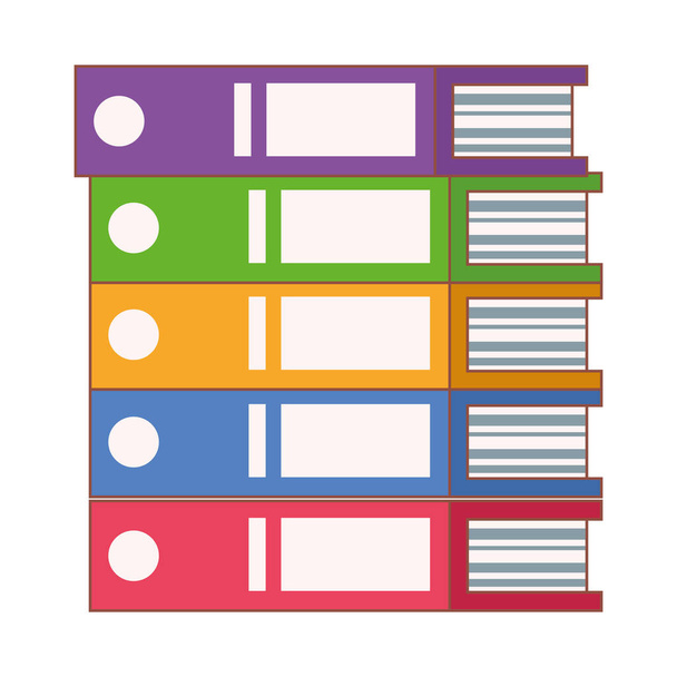 stapel kantoorboeken van documenten - Vector, afbeelding