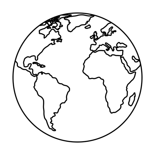 wereld planeet aarde geïsoleerd icoon - Vector, afbeelding