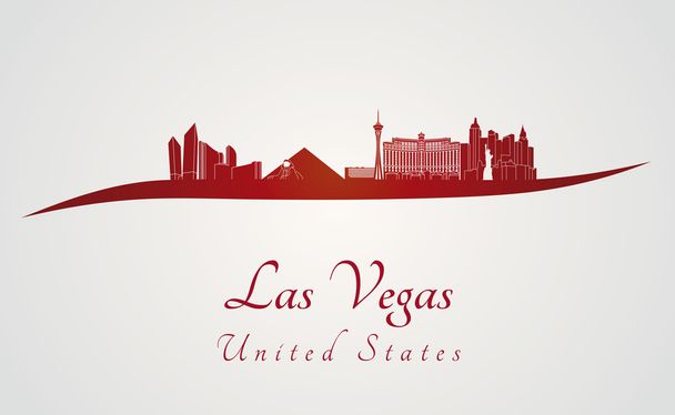 skyline de Las Vegas en rojo
 - Vector, imagen