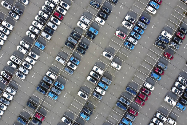 Full Parking lot with a bird's eye - Photo, Image