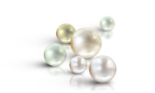 a beautiful group of colour pearls of different sizes - Photo, Image