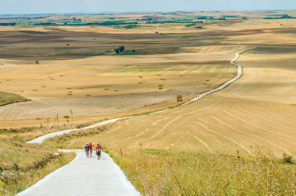 Campo pitoresco no norte da Espanha, Europa. Caminho de Santiago famosa estrada a pé
 - Foto, Imagem