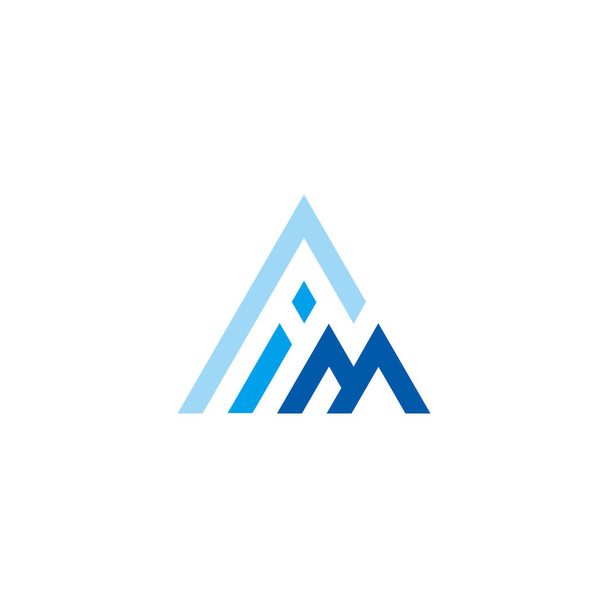 letter im geometric blue mountain sky triangle logo vector - Vector, Image