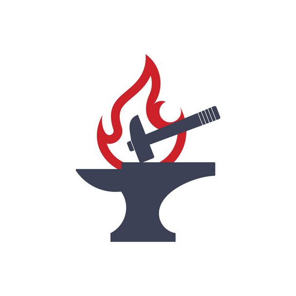 flame line blacksmith symbol logo vector - Vector, Image