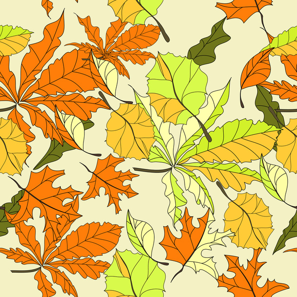 Autumn seamless wallpaper - Vector, imagen