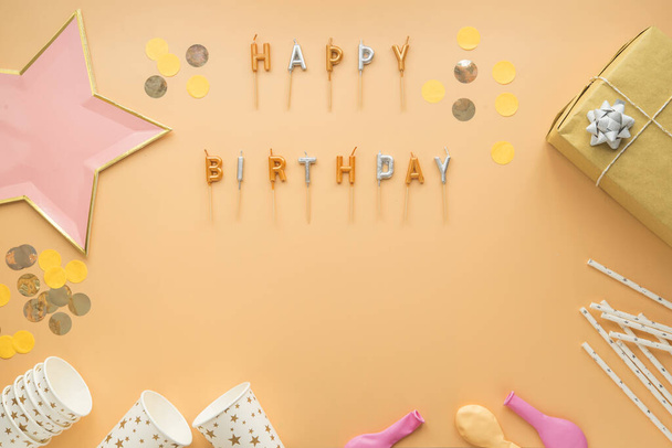 party celebration happy birthday frame - Фото, изображение