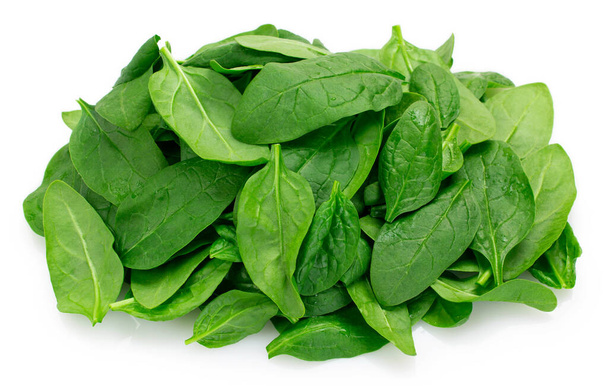fresh spinach isolated on white background closeup - Photo, Image