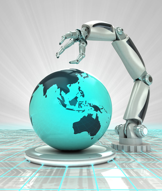 robótico mão criação futurista indústria em asiático países render
 - Foto, Imagem