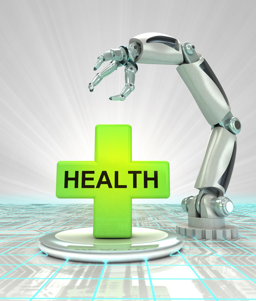 criação de mão robótica na indústria de cuidados de saúde futurista
 - Foto, Imagem