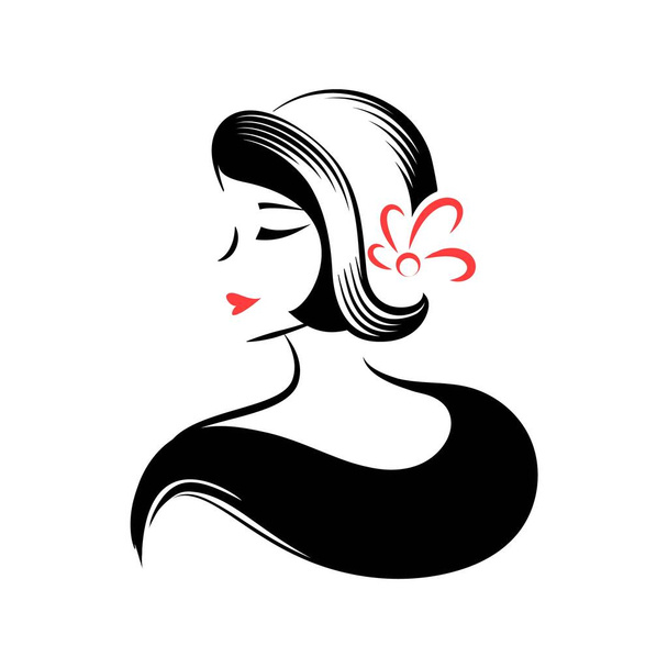 Woman in the hat. Face profile. Isolated vector illustration - Vecteur, image
