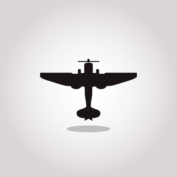 Vliegtuig met propeller icoon vector, solide logo illustratie, pictogram geïsoleerd op wit.EPS 10 - Vector, afbeelding