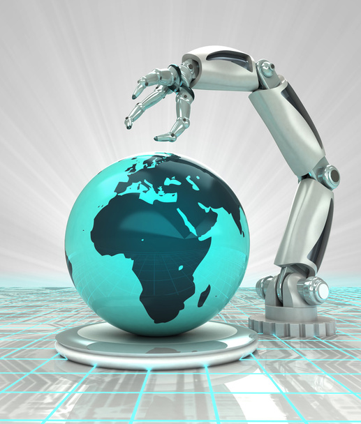 ρομποτικό χέρι δημιουργία φουτουριστικό βιομηχανία σε ευρωπαϊκές χώρες καθιστούν - Φωτογραφία, εικόνα