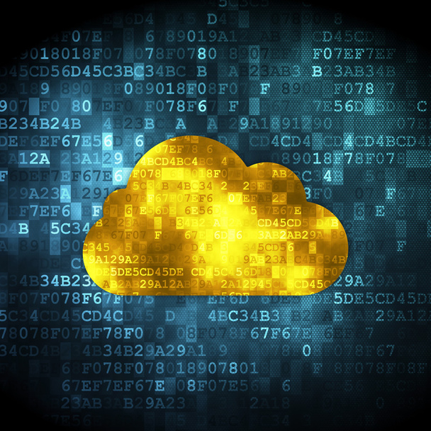 Concept de réseau Cloud : Cloud sur fond numérique
 - Photo, image