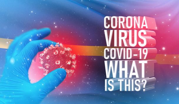 Coronavirus COVID-19, Usein kysyttyä - Mikä se teksti on, lääketieteellinen käsite lipun Nauru. Pandemiallinen 3D-kuva
. - Valokuva, kuva