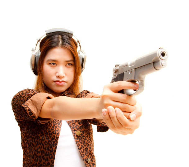 girl and gun - Photo, Image