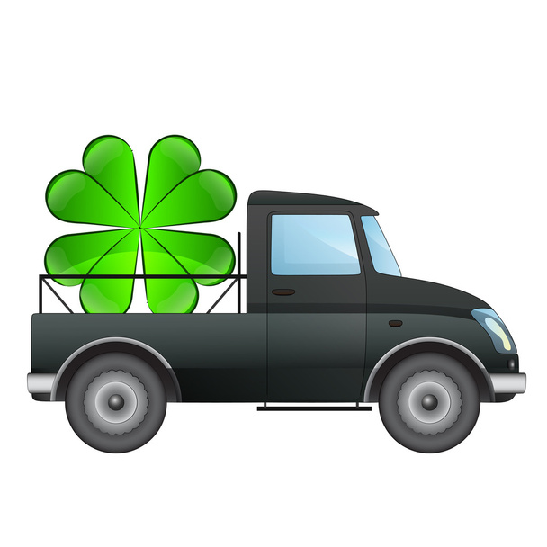 isolated pick up car transporter of your happiness vector drawing - Vector, Image