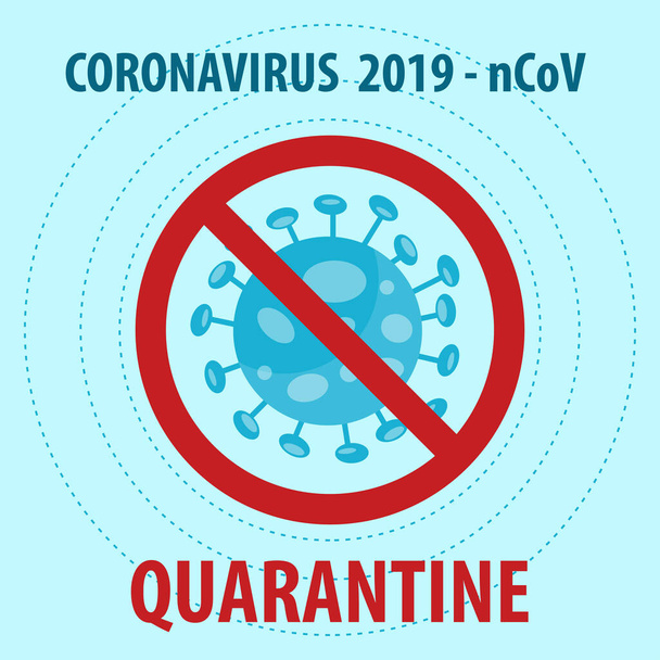 Covid-19 quarantine sign.  Vector - Vector, Image