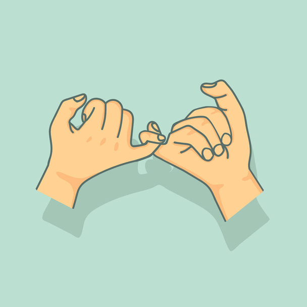 hand Pinky promise  vector concept - Vector, Image