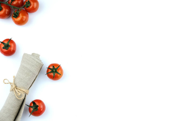 small cherry tomatoes on a white background - Zdjęcie, obraz