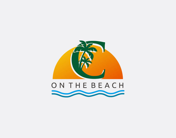 Palm Beach C Mektup Logosu - Vektör, Görsel