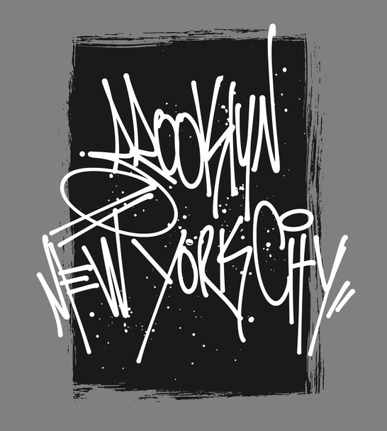 Brooklyn Mew York lettering typography, t-shirt graphics. - Vector, Image