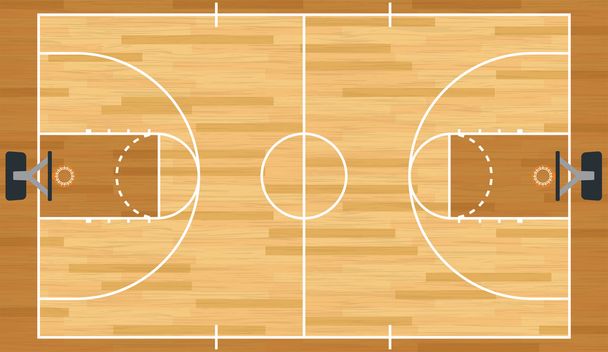 realistische vector basketbalveld - Vector, afbeelding