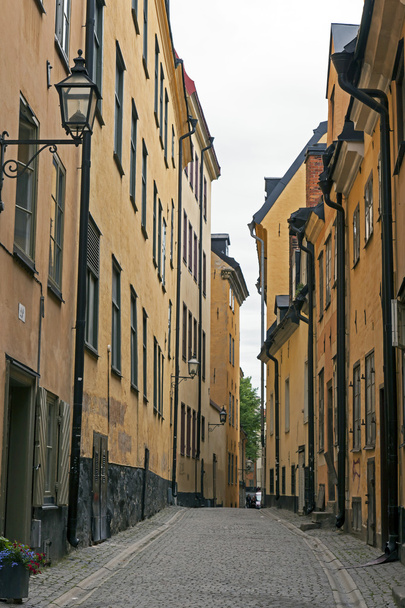 Stockholm , Sweden. Typical street of the old town on the island of Gamla Stan - Foto, Imagem
