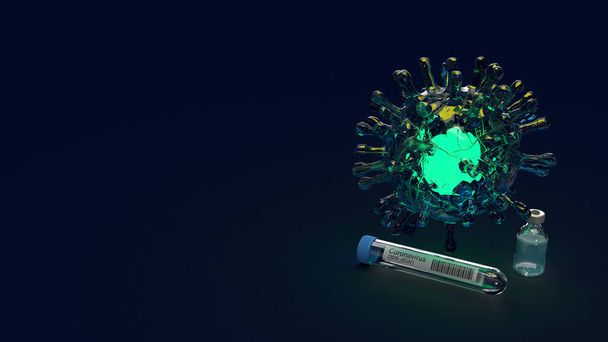 El microorganismo covid 19 virus 3d representación de contenido médico
. - Foto, Imagen