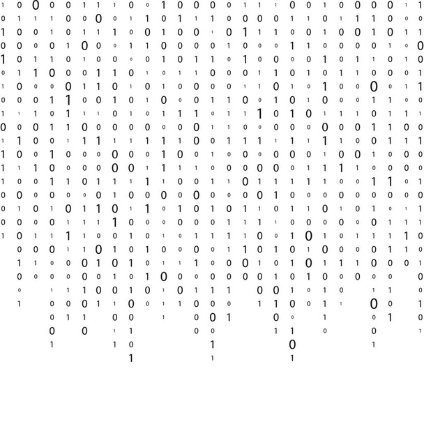 binary code zero one matrix white background beautiful banner wallpaper design illustration - Vector, Image