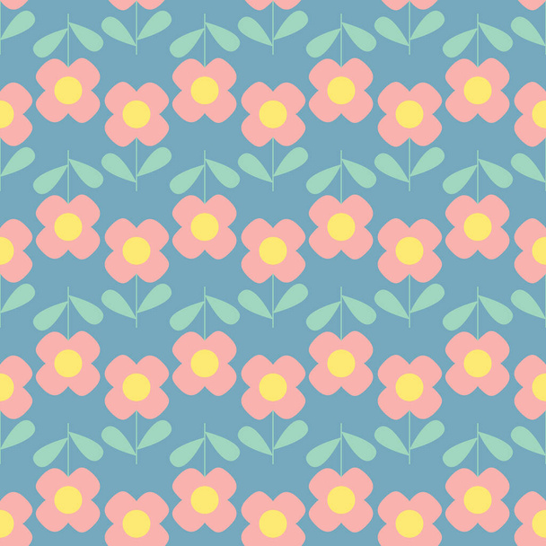 Inconsútil flor de amapola jardín abstracto patrón de fondo de ilustración floral en vector
 - Vector, Imagen