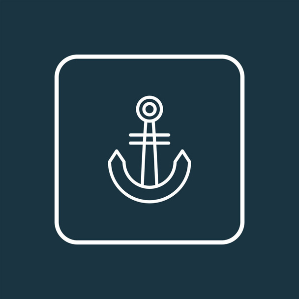 Anchor icon line symbol. Premium quality isolated naval element in trendy style. - Vector, Image