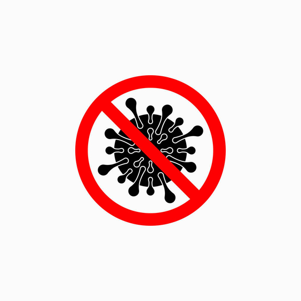 no coronavirus icon, no covid-19 vector, no virus illustration, antibacterial icon - Vector, Image