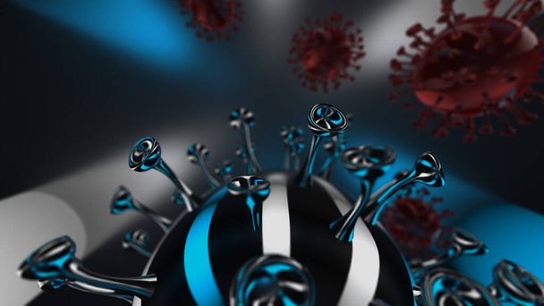 Wirus koronawirusowy 2019-nCov nowy concep koronawirusa, renderowanie 3d - Zdjęcie, obraz