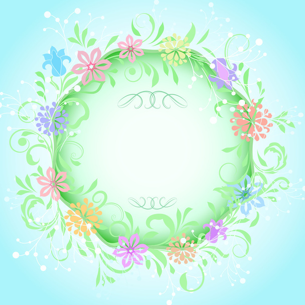 Abstract spring round frame background with copy space. - Wektor, obraz