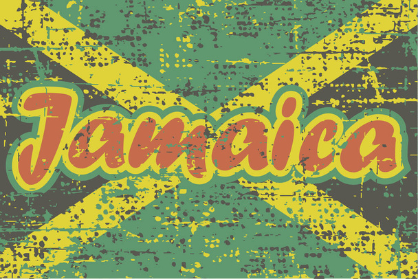 Grunge jamajská vlajka s nápisem - Vektor, obrázek