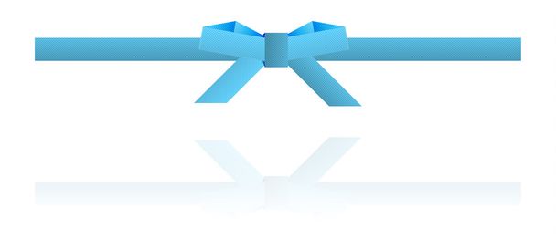 blue dotted bow and blue dotted ribbon on white background - Vector, Image