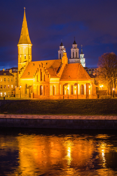 Litva. staré město Kaunas večer - Fotografie, Obrázek