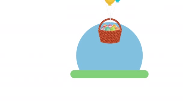tarjeta animada pascua feliz con conejo hembra y huevos pintados
 - Imágenes, Vídeo