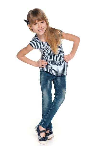 Walking fashion little girl - Фото, изображение