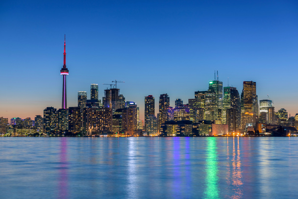 Toronto cidade skyline à noite, Ontário, Canadá
 - Foto, Imagem
